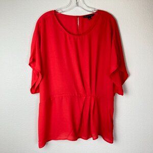 ZAC & RACHEL Career Blouse Size XL Orange Short Sleeve Business Office